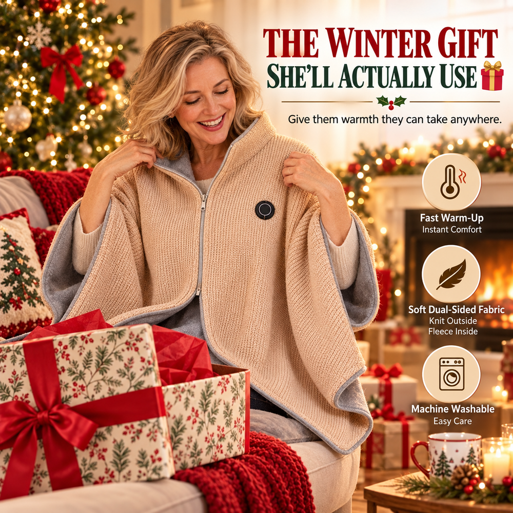 ⛄LIMITED-TIME 50% OFF‼️💞54K+ SOLD⭐🔥 USB HEATED WEARABLE SHAWL